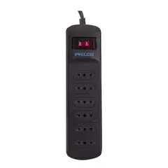 PHILCO - Alargador Protector Sobrevoltaje 918 Joules Negro
