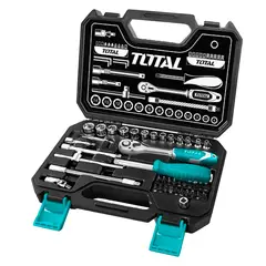 TOTAL TOOLS - Kit Set Juego Dados Chicharra 1/4 45 Piezas