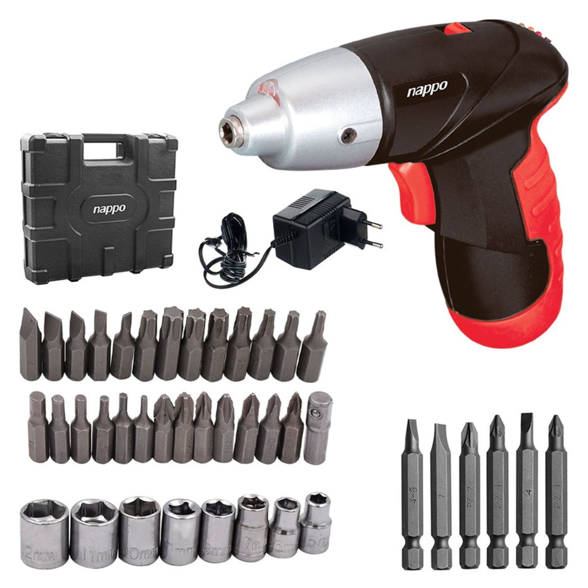 NAPPO - Destornillador Inalámbrico 4.8v Nappo 45 Accesorios Maletín NAPPO