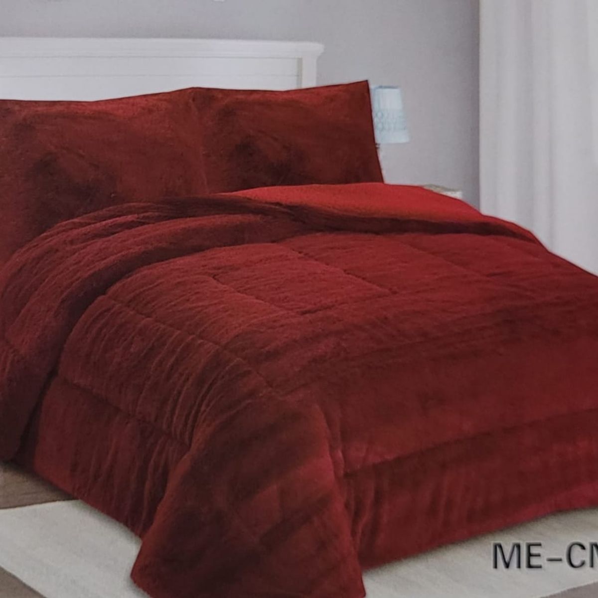 GENERICO - Cobertor Chiporro Peludo Plaza y Media 1 1/2 - Burdeo