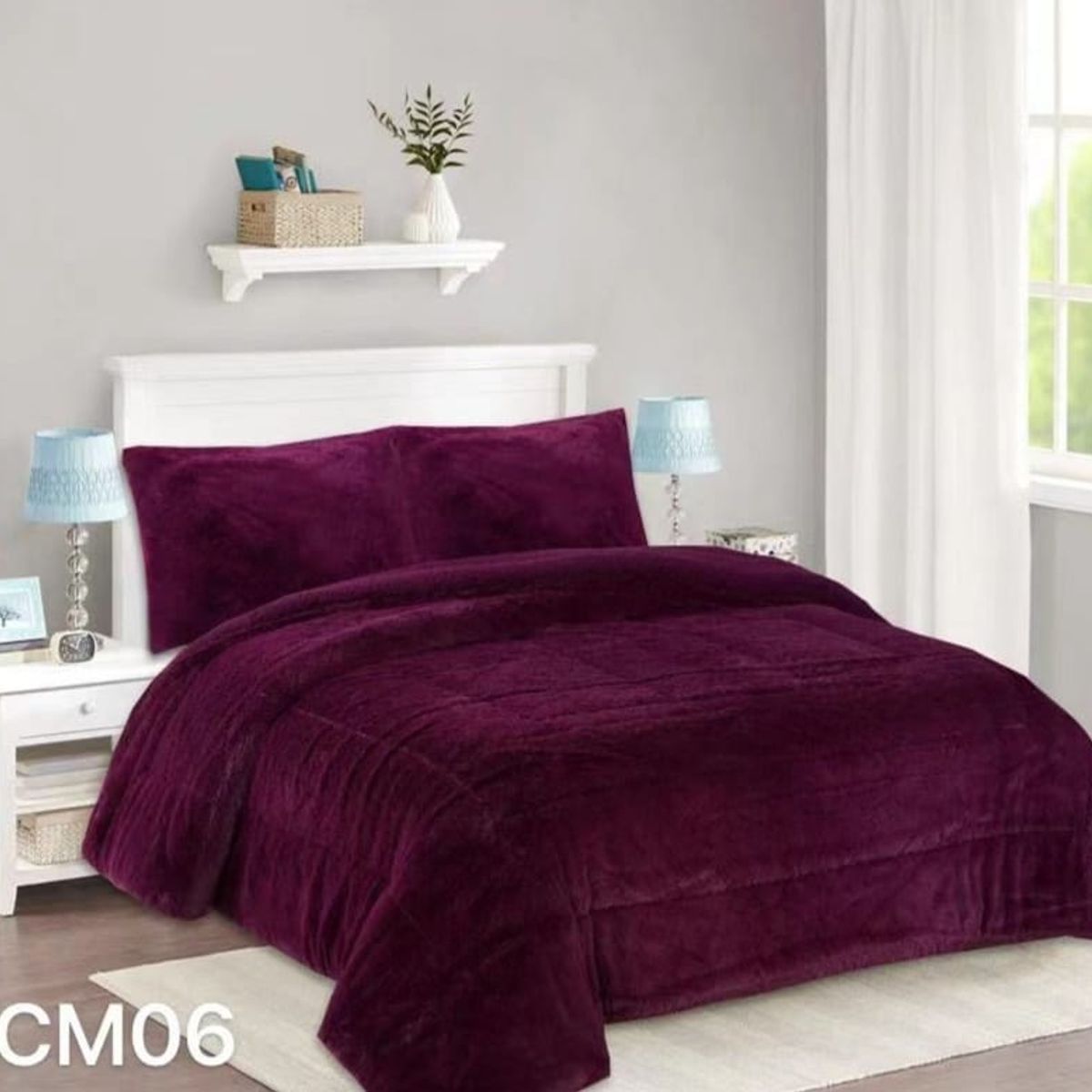 GENERICO - Cobertor Chiporro Peludo Plaza y Media 1 1/2 - Morado