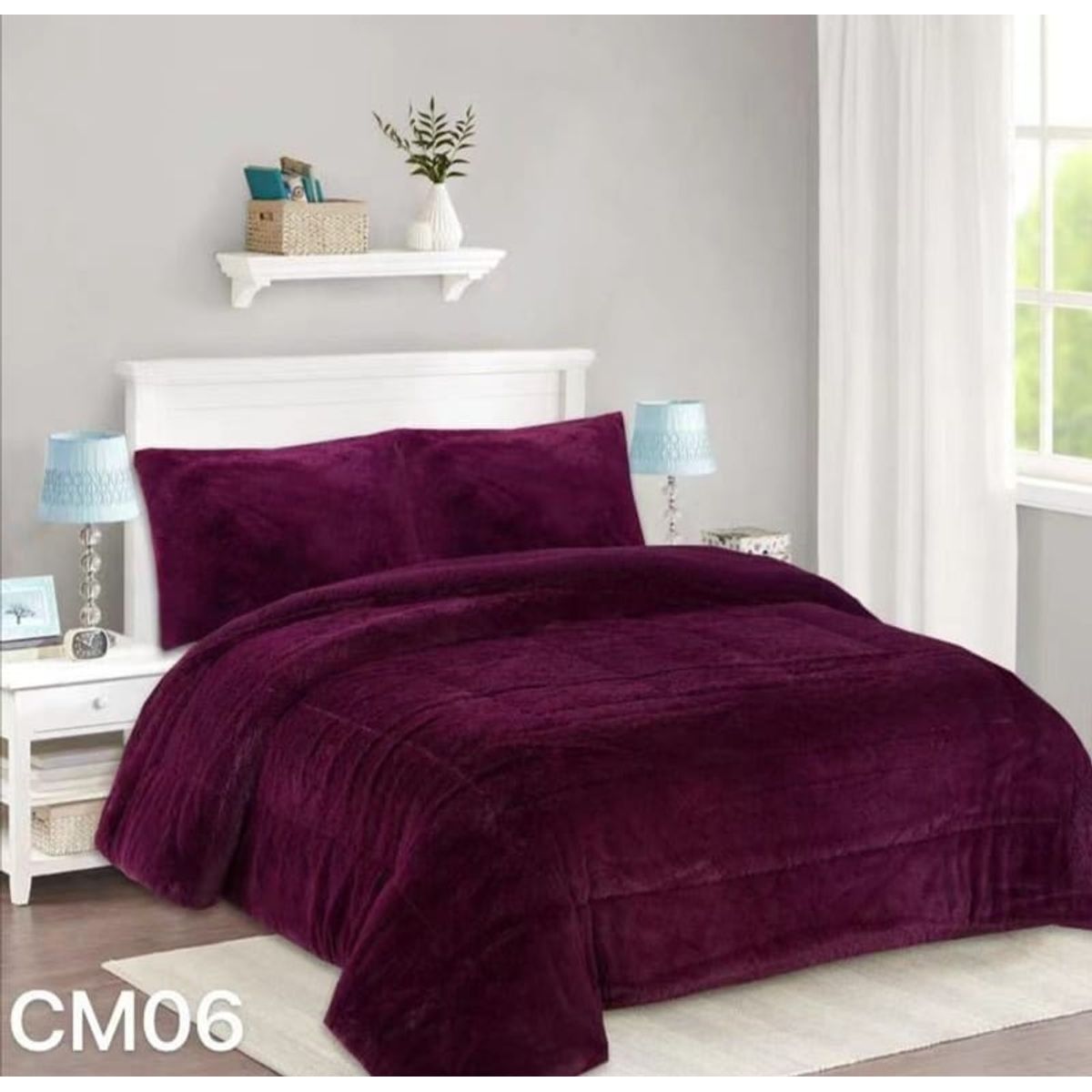 GENERICO - Cobertor Chiporro Peludo Plaza y Media 1 1/2 - Morado