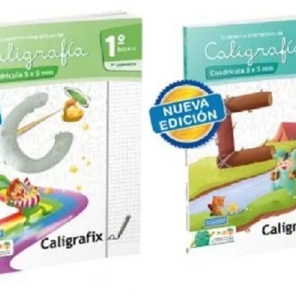 CALIGRAFIX - Pack Caligrafix 1 Basico CUADRICULA 1 y 2 Semestre, Edicion Actualizada
