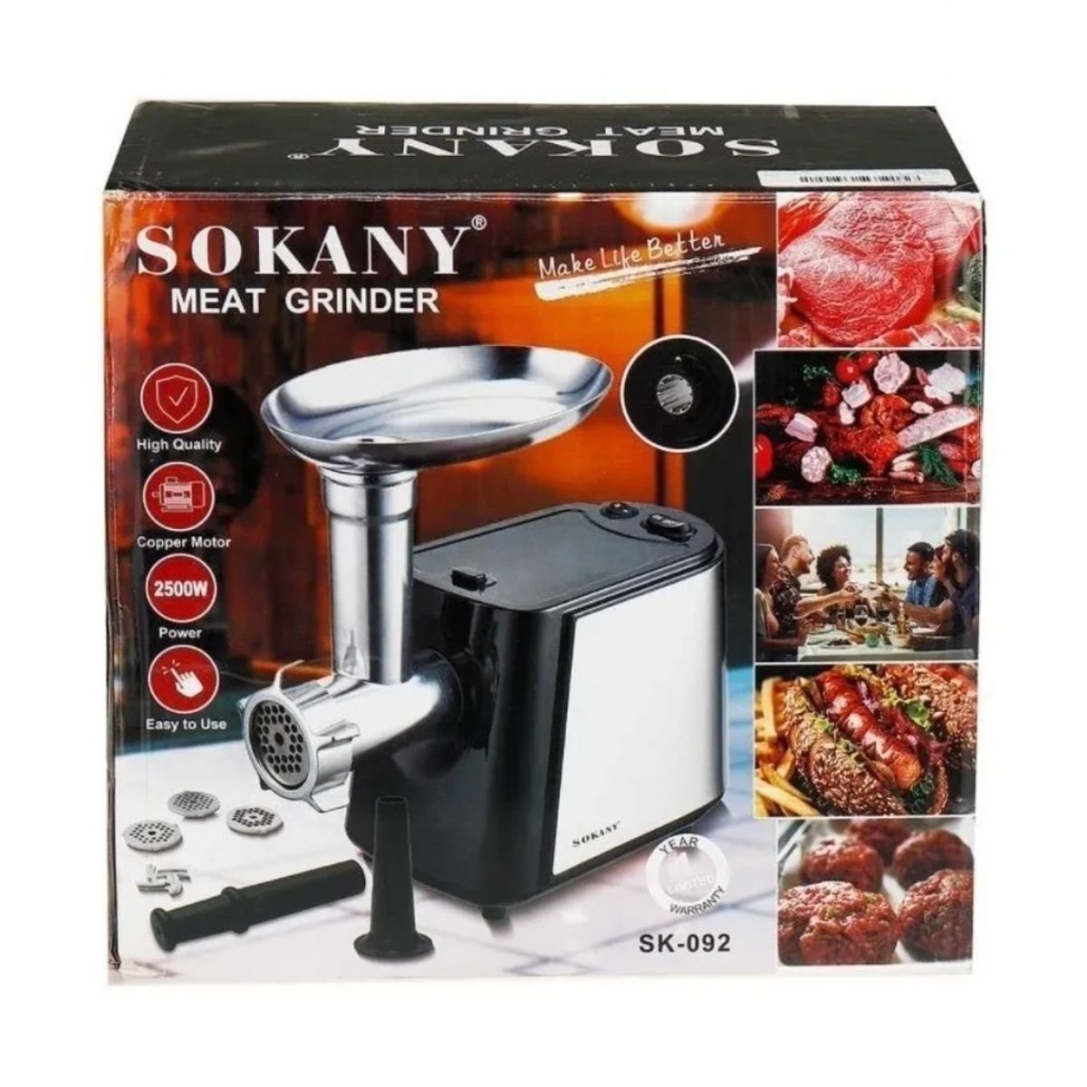 SOKANY - Maquina Moledora Picadora De Carne De Embutidos Salchicha