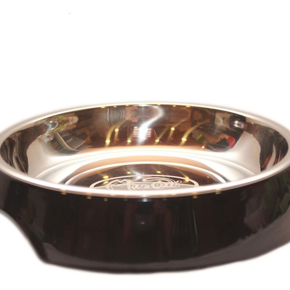 MASCAN - Plato Gato Melamina Sólido Redondo Negro Mascan