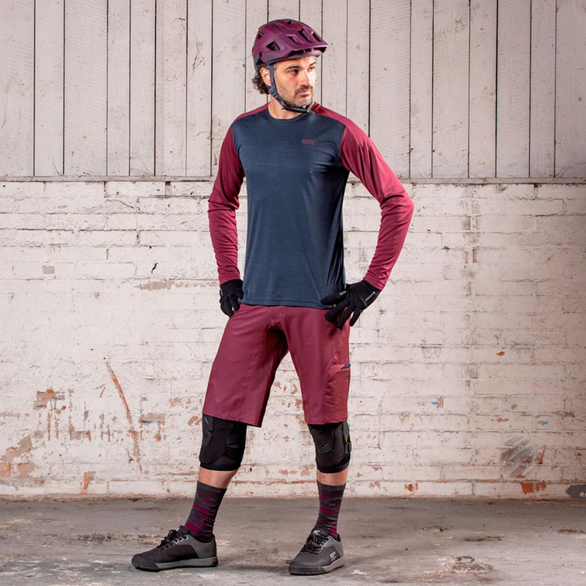 IXS - Jersey Flow X L/S Black-Raisin S IXS