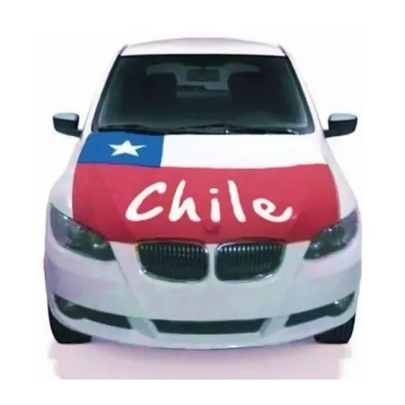 FELIZ - Bandera Chilena Cubre Capot Auto Fechas Patrias Fiestas