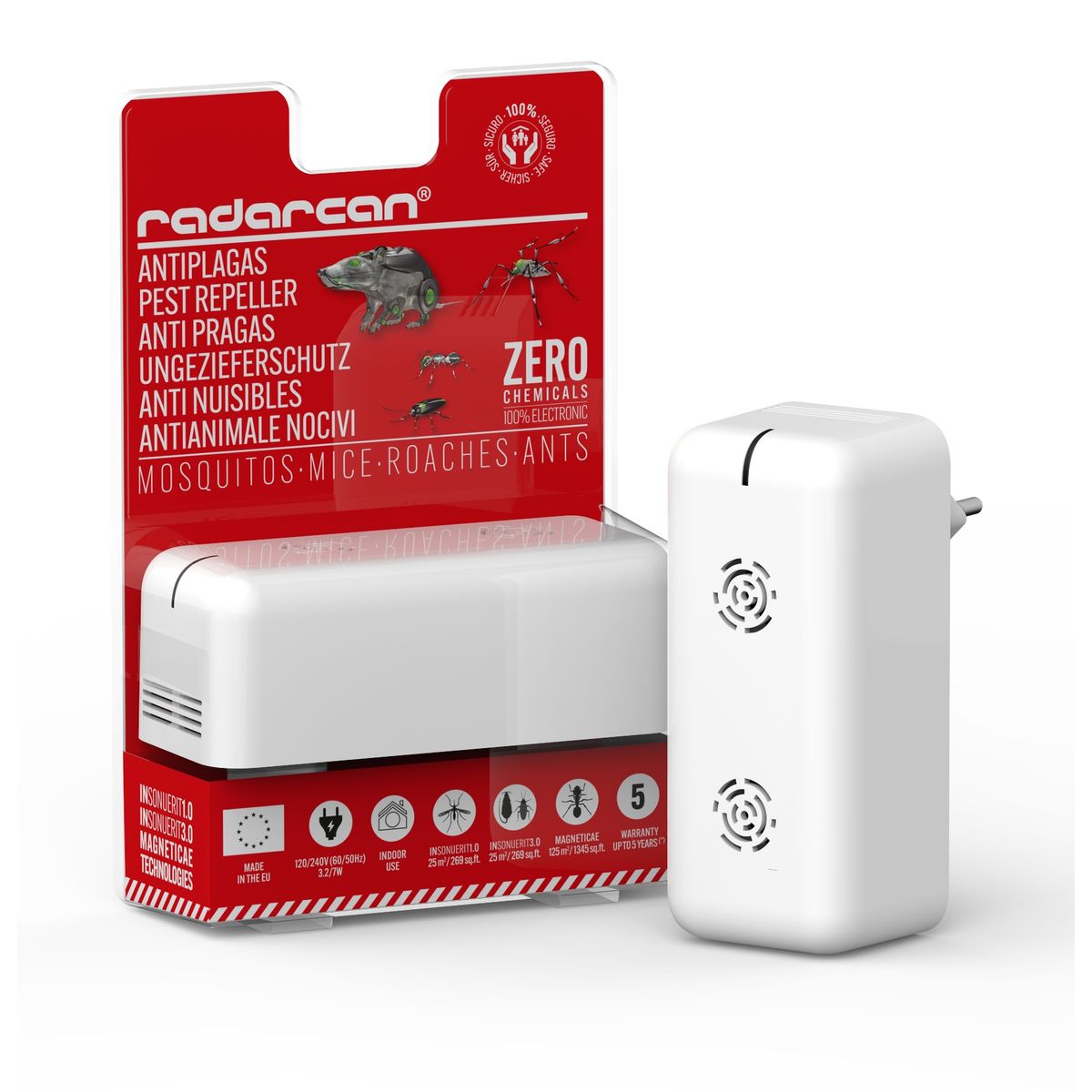 RADARCAN - Repelente Plagas Hogar Radarcan mosquito ratas hormiga R-200