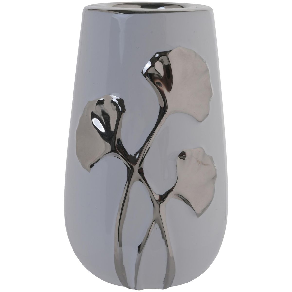 MALLORCA - Portavela Decorativo Gingko Silver Mediano
