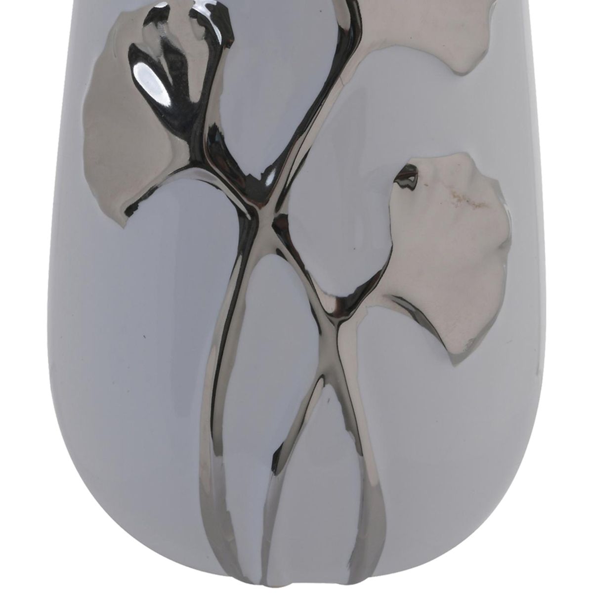 MALLORCA - Portavela Decorativo Gingko Silver Mediano