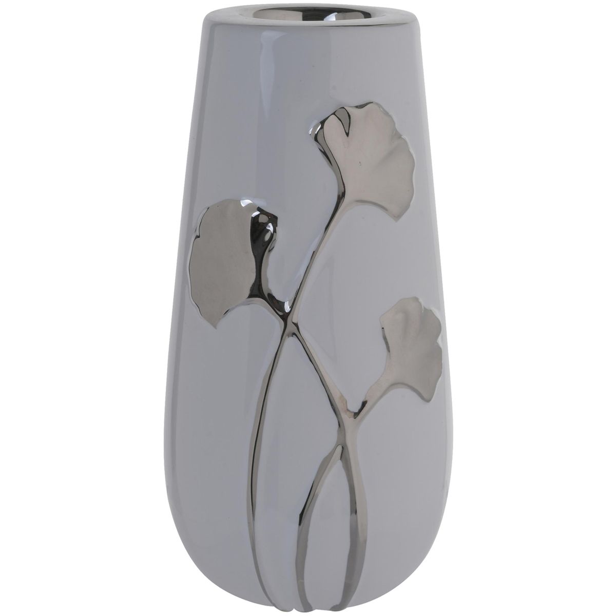 MALLORCA - Portavela Decorativo Gingko Silver Grande