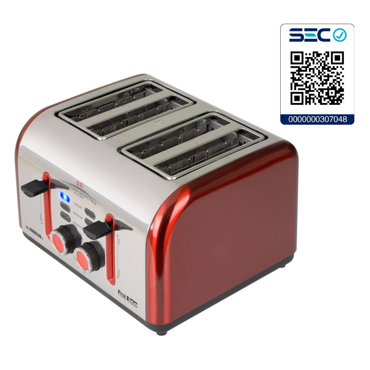 SINDELEN - Tostador Eléctrico 4 Rebanadas Sindelen Tp-2410.