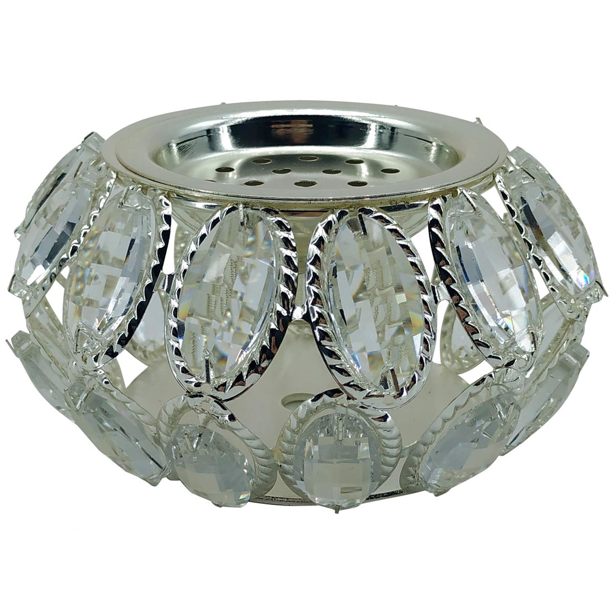 MALLORCA - Portavela Decorativa Verdún Ovalada Silver