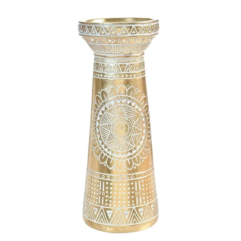 MALLORCA - Portavela Decorativo Azteca Grande Gold
