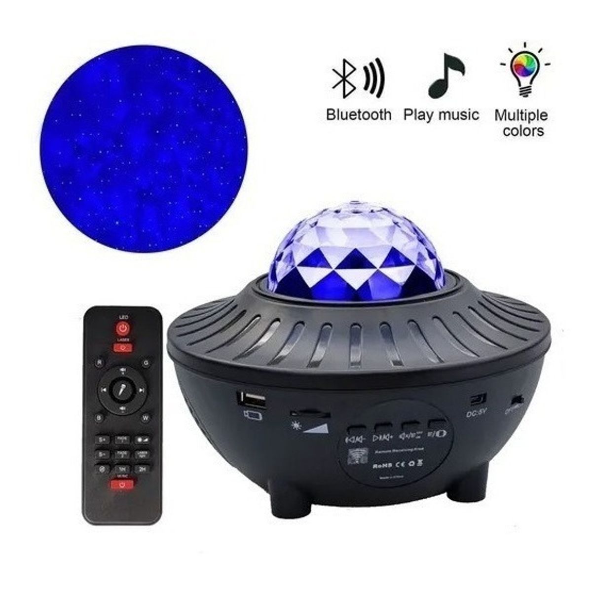 GENERICO - Proyector De Galaxia Estrellas Led Y Sonido Bluetooth
