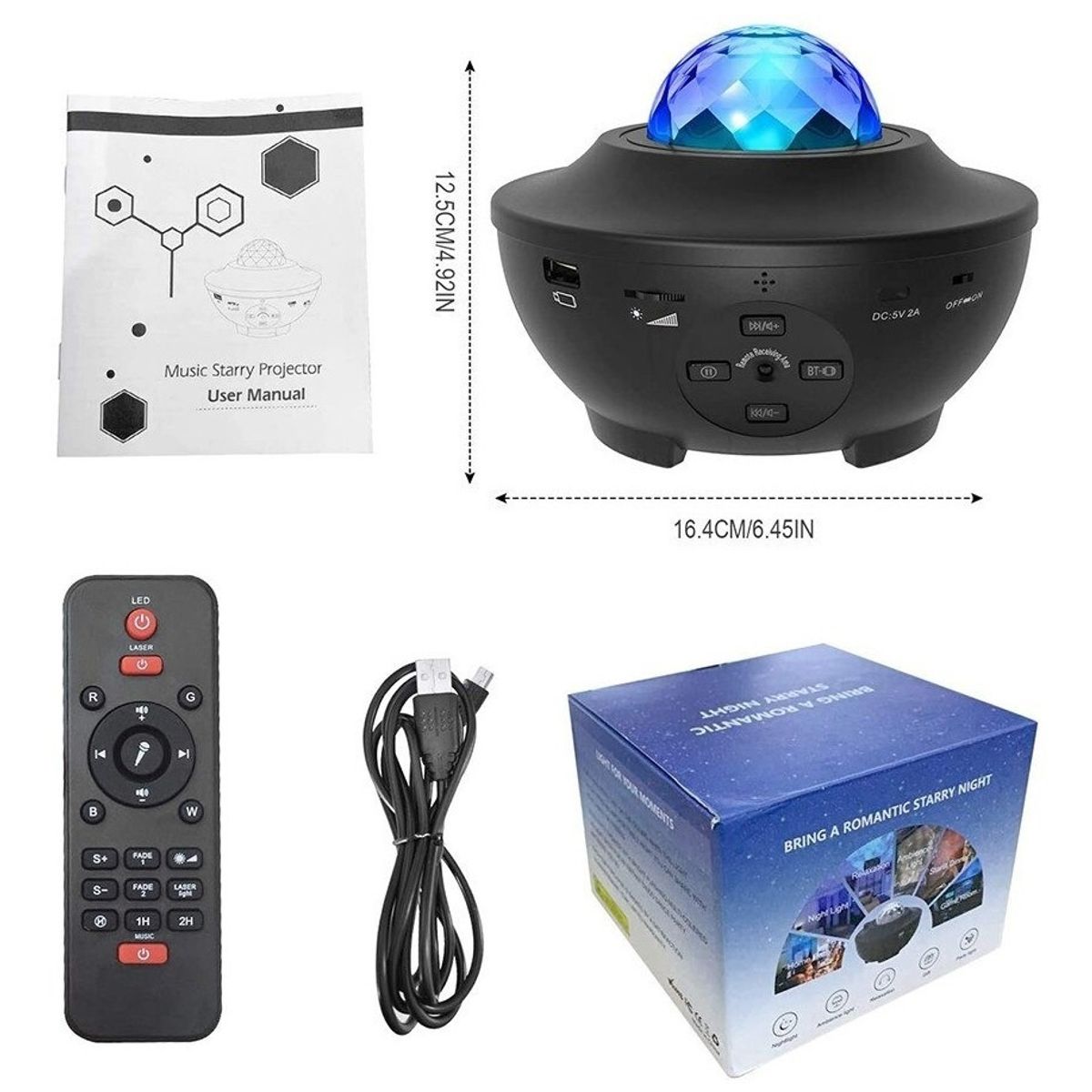 GENERICO - Proyector De Galaxia Estrellas Led Y Sonido Bluetooth