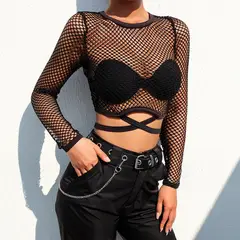 GARSIL - Polera Tops Malla Manga Larga Para Mujer Con Agarrare