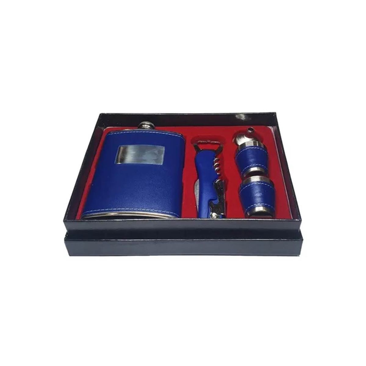 GENERICO - Set Petaca Whisky 9oz Regalo Coctelera Camping Destapador