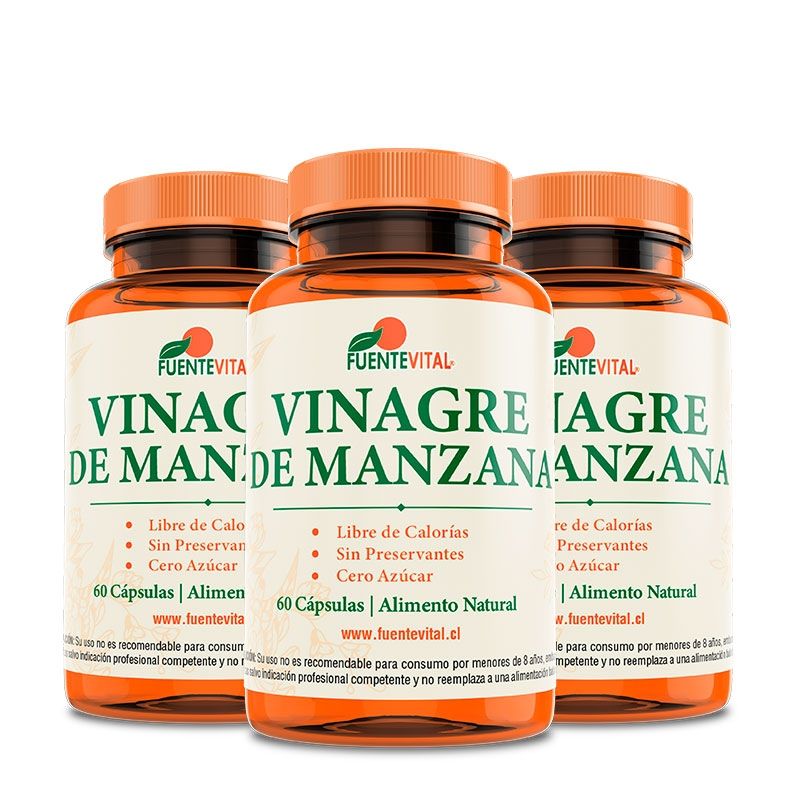 FUENTEVITAL - Vinagre De Manzana Fv 180 Capsulas 3 Frascos 3x60 Caps