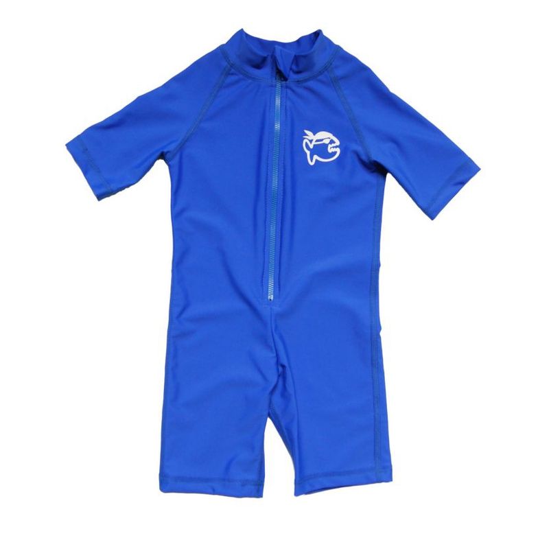IQ - Traje de baño azul enterito manga corta filtro solar UPF 300