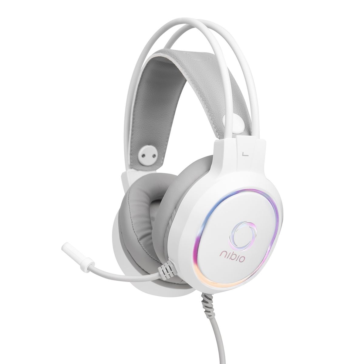 NIBIO - Audifonos Gamer Nibio Zigma HG600 RGB Blanco Multiplataforma