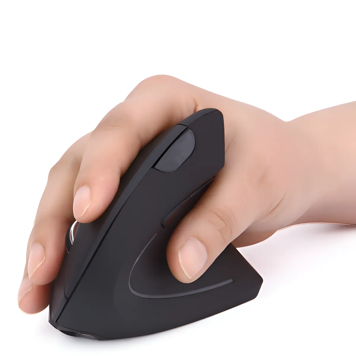 TECMASTER - Mouse Vertical Inalambrico Ergonomico Recargable 2.4 Ghz Pro