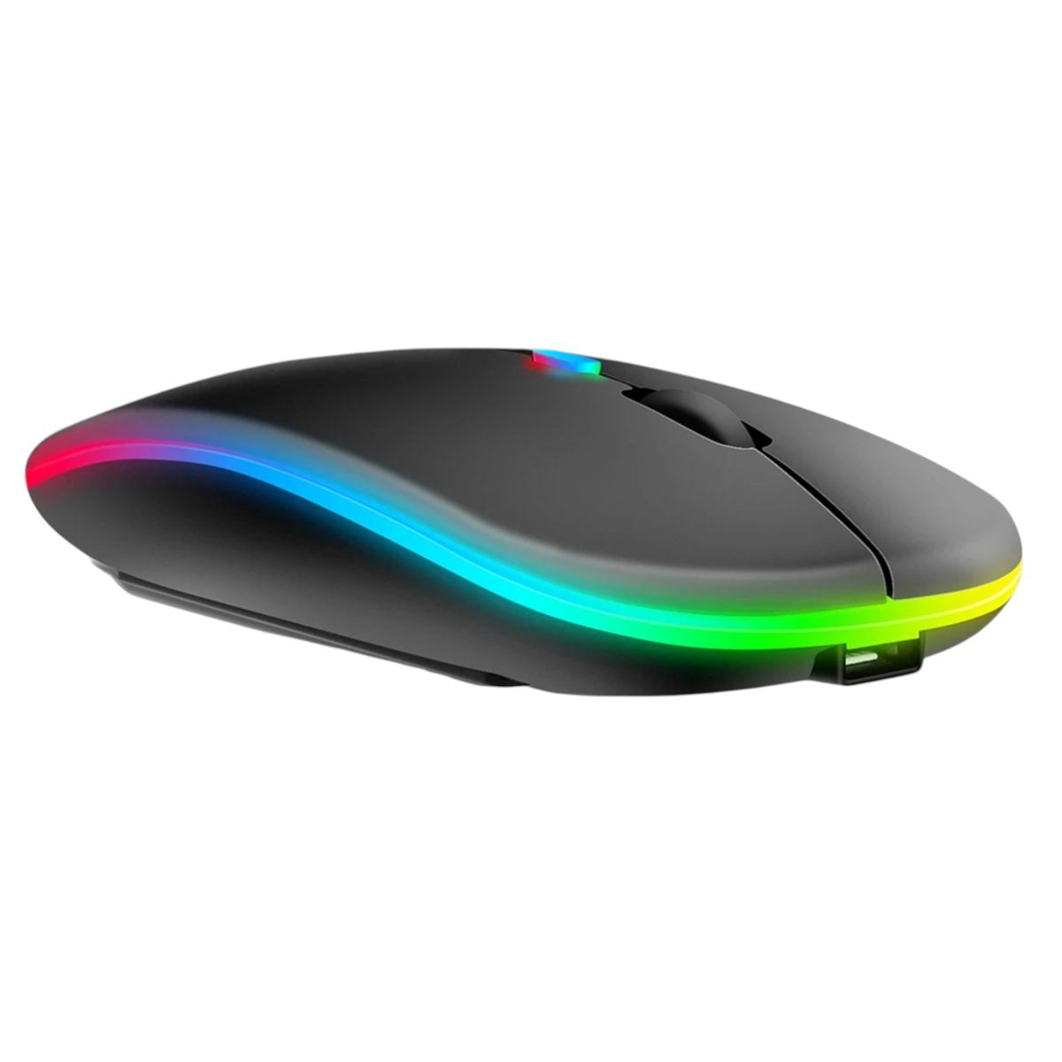 TECMASTER - Mouse Inalámbrico Dual Bluetooth + USB 2G Recargable RGB BK