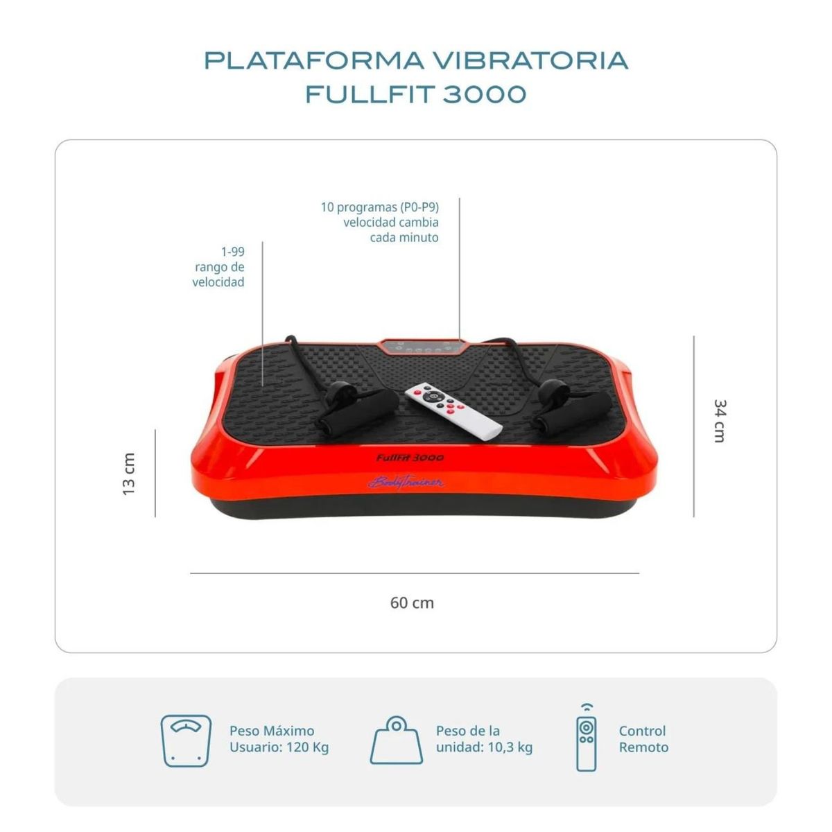 BODYTRAINER - Plataforma Vibratoria Bodytrainer Fullfit 3000 Fitness