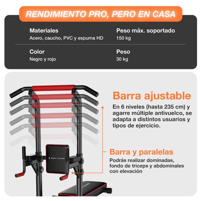 BODYTRAINER - Estación Multifuncional Bodytrainer Em 200 Gimnasio En Casa