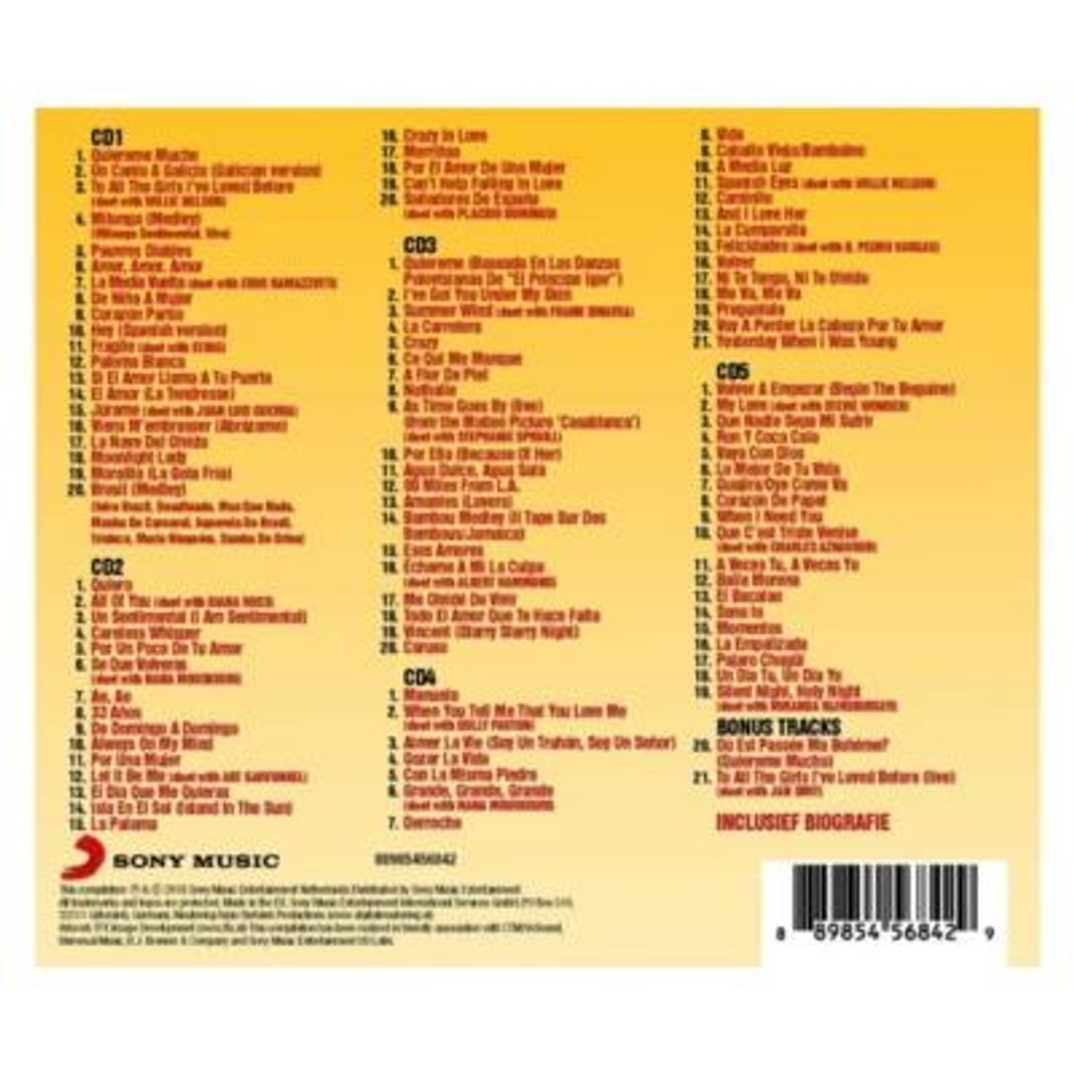 HITWAY MUSIC - JULIO IGLESIAS - DE JULIO 100 (5CD) - BOXSET HITWAY MUSIC