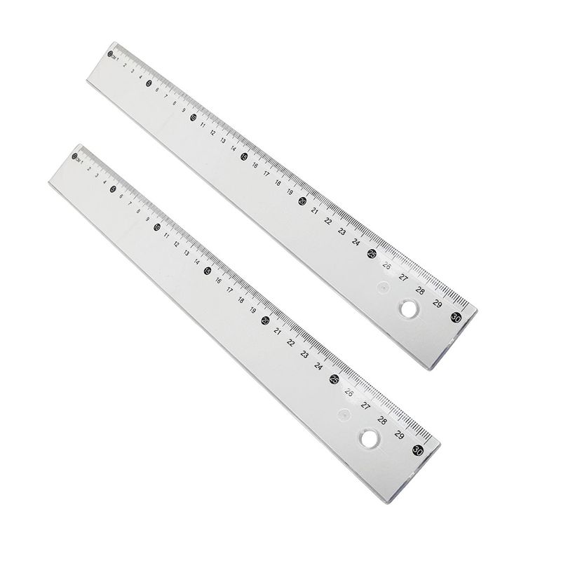 GENERICO - Pack 2 Regla Plástica 30cm Escolar Oficina