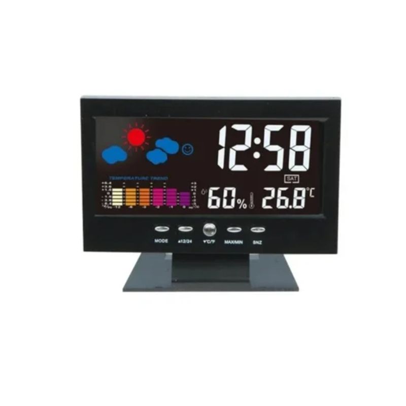 OFERTABKN - Reloj Despertador Lcd A Color Luz Temperatura Cj8082t