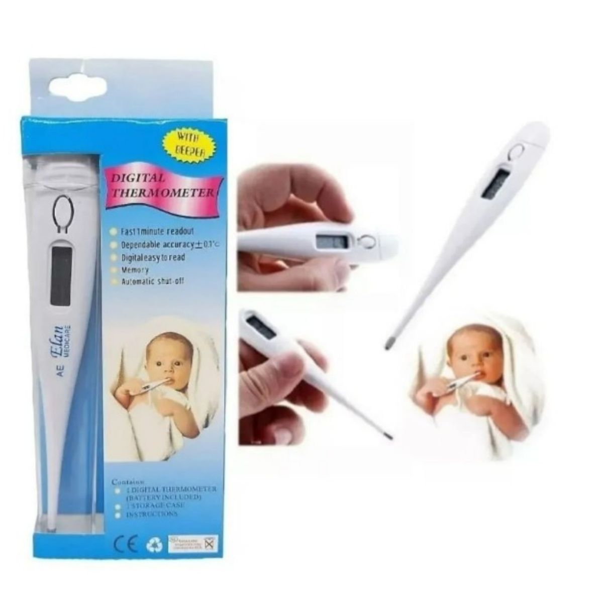 GENERICO - Termómetro Corporal Digital Tipo Lapiz Bebe Familia