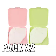 GENERICO - Pack x2 Porta Mascarllas Antibacterial Cuadrada Colores