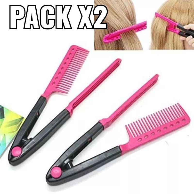 GENERICO - Pack x2 Peine Para Planchar Pelo Plegable Cabello Plancha