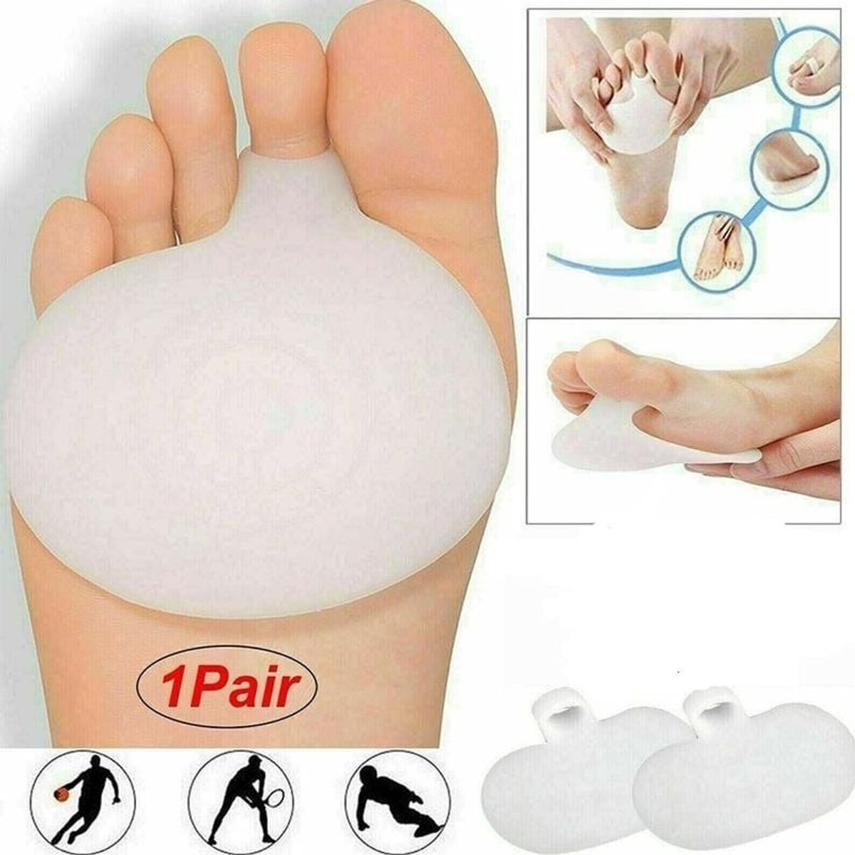 GENERICO - Almohadilla Plantar Metatarsal De Silicona Con Dedo