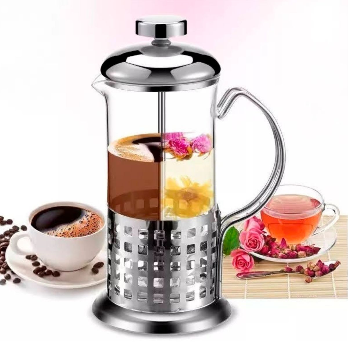 GENERICO - Cafetera Prensa Francesa Acero Inoxidable 350 ml Espumador