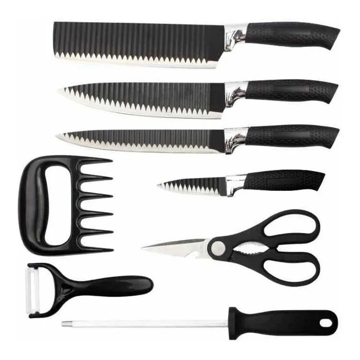 GENERICO - Set De Cuchillos 8 Piezas Cocina Acero