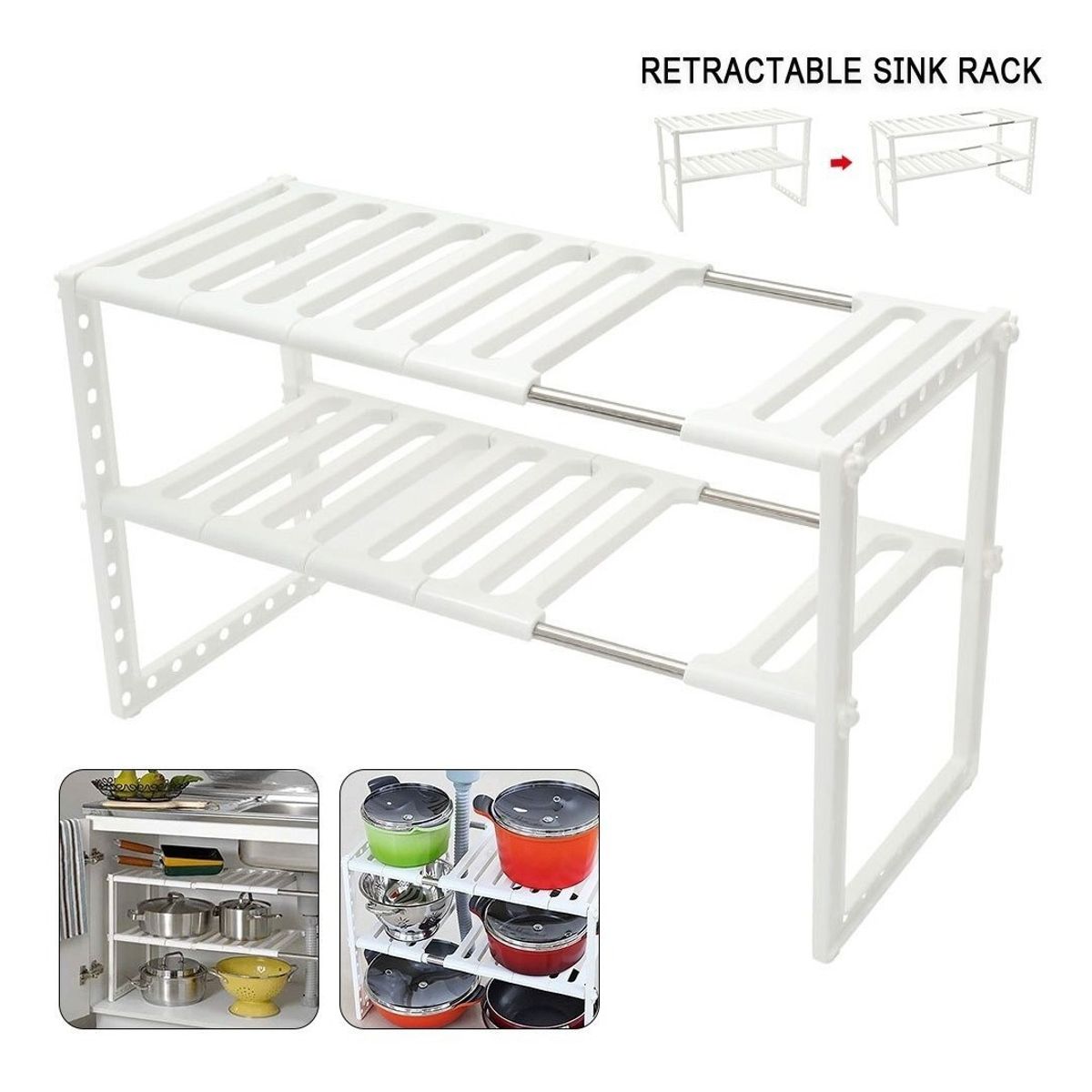 GENERICO - Estante Ajustable Organizador Multiuso Cocina Baño