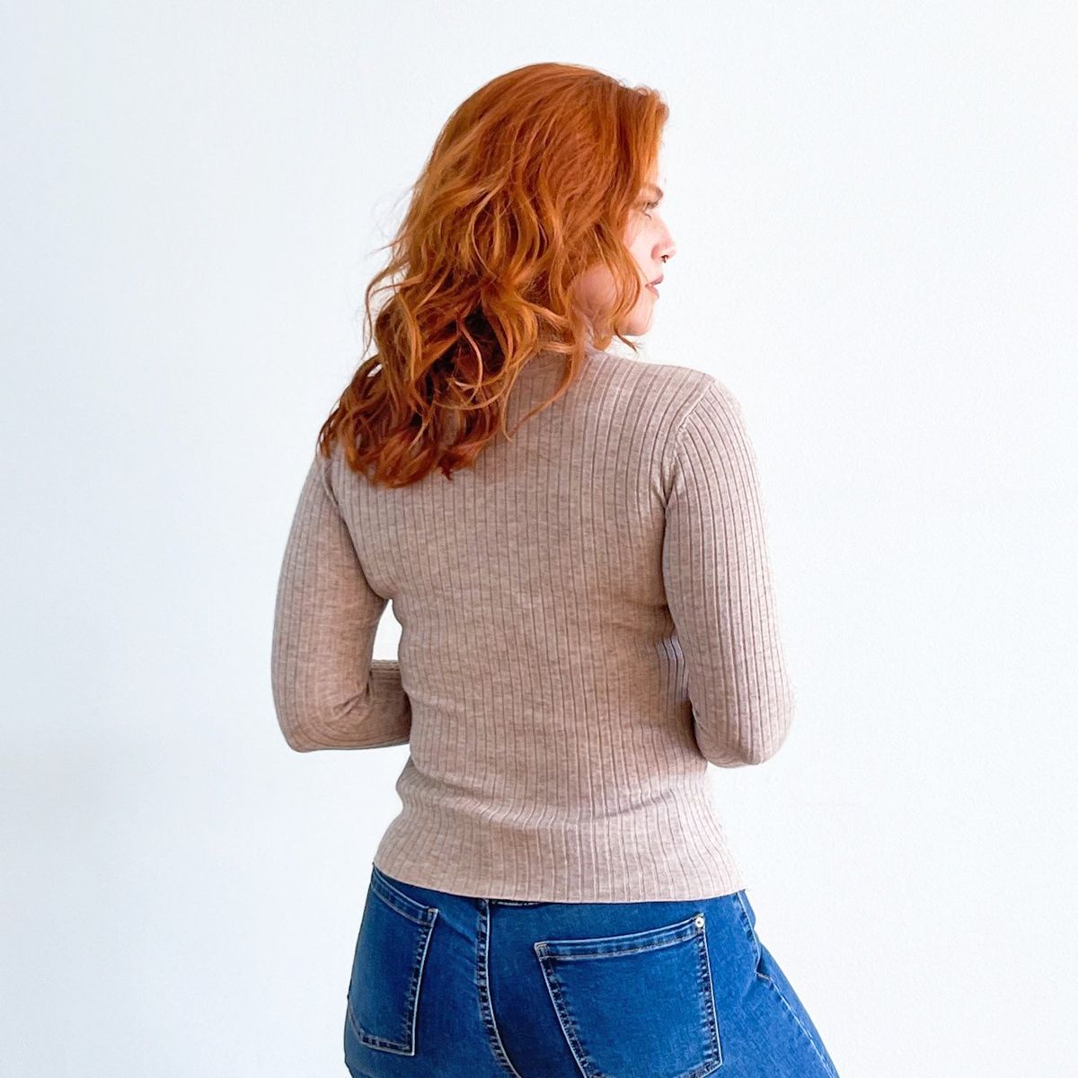 HIPSY - Sweater beatle básico mujer diseño Milán