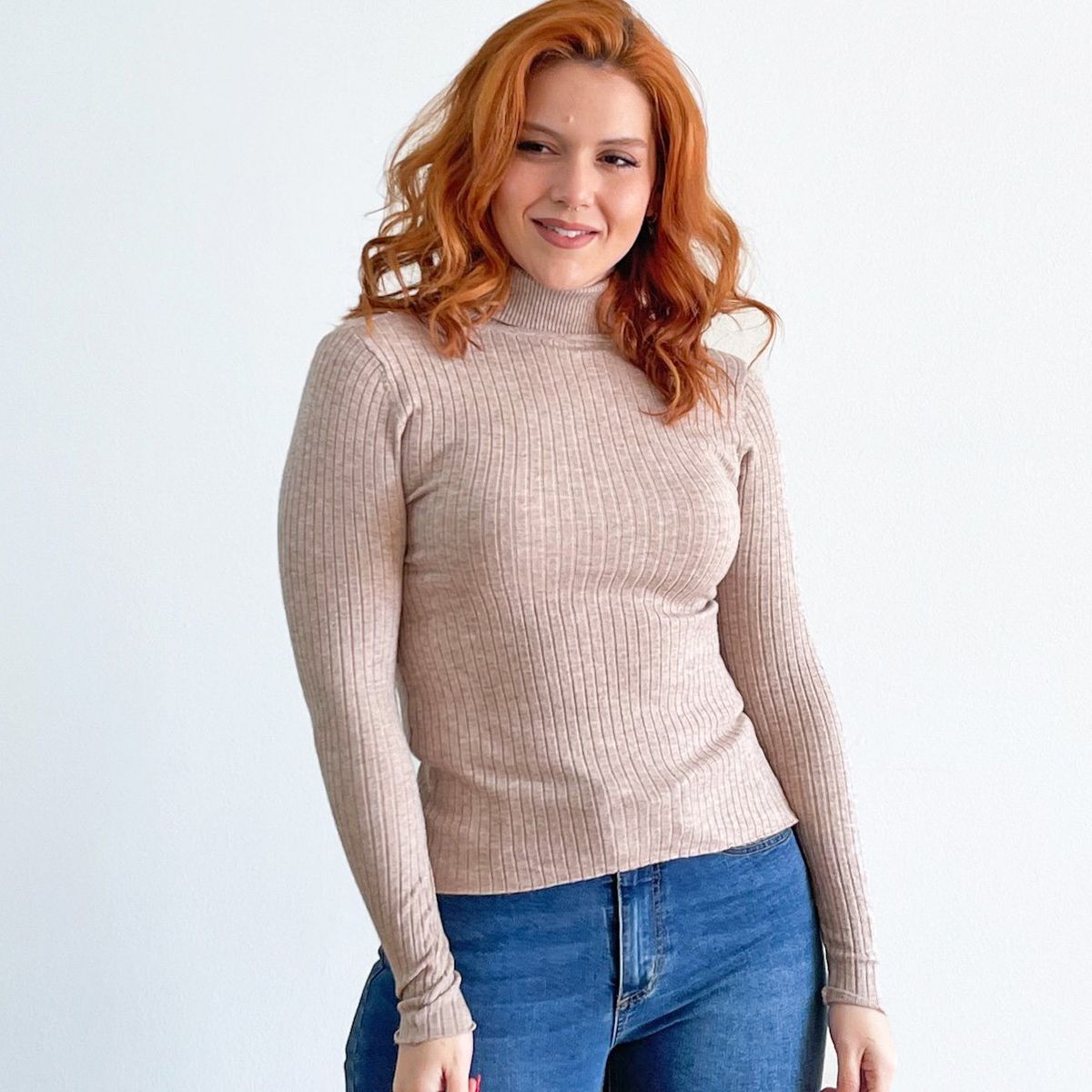 HIPSY - Sweater beatle básico mujer diseño Milán