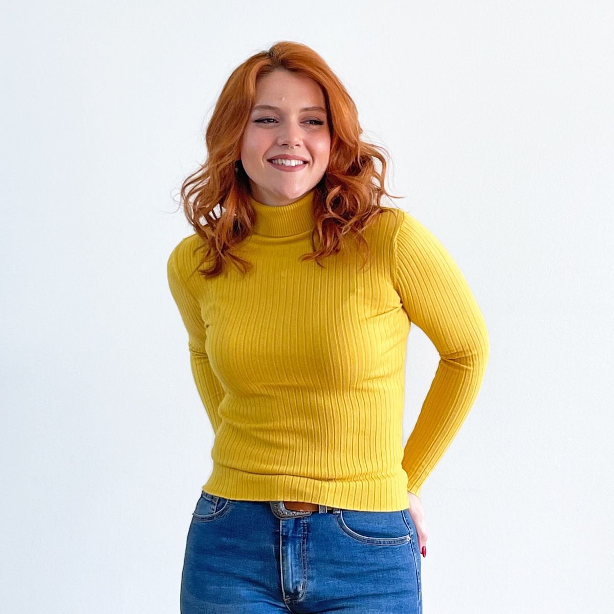HIPSY - Sweater beatle básico mujer diseño Milán