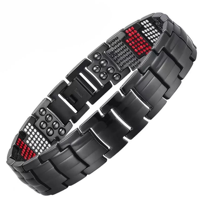 GENERICO - Pulsera terapia magnética titanio negro