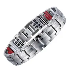 GENERICO - Pulsera terapia magnética titanio plateado
