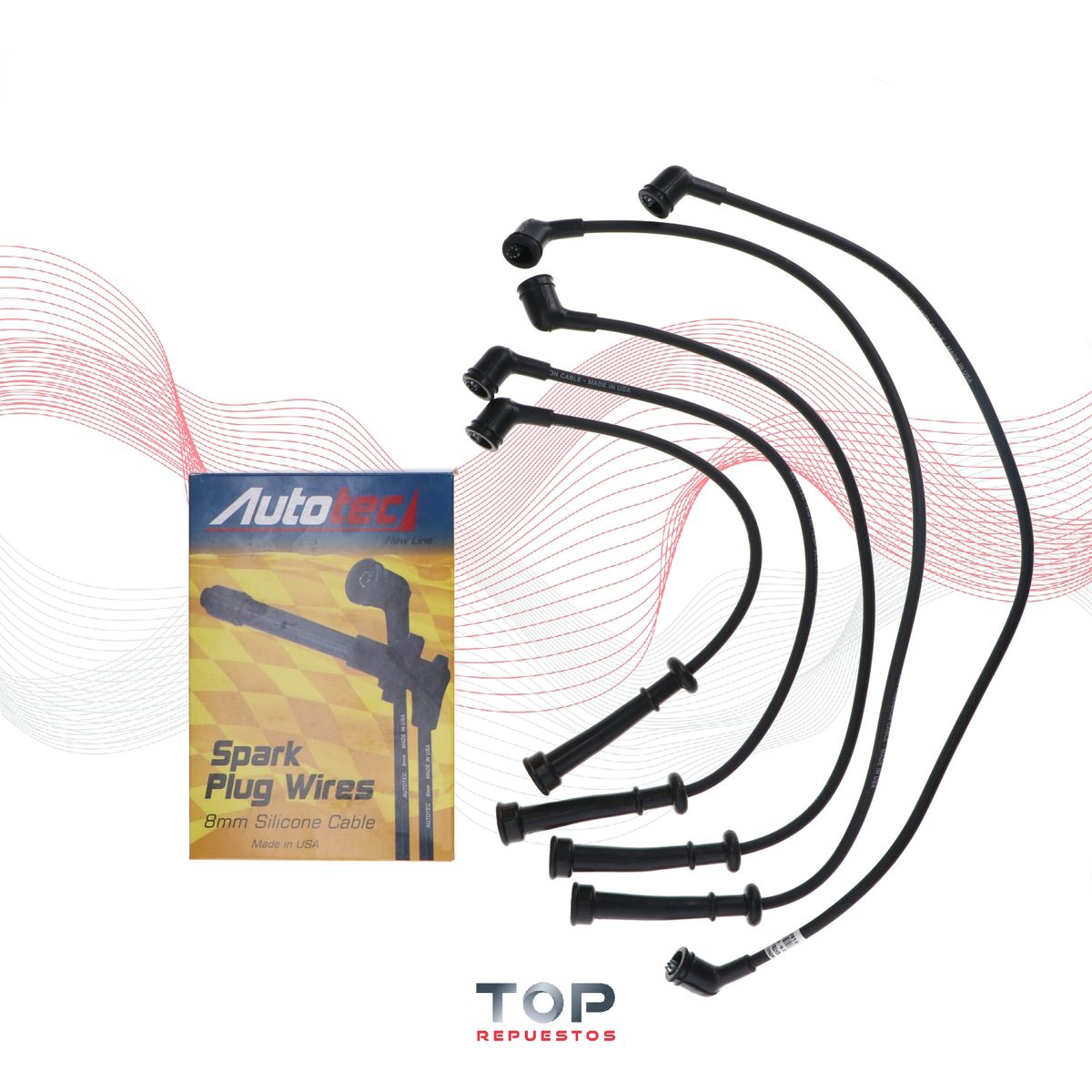 GENERICO - Cables De Bujia Nissan V16 Tapa Roja 1.6 16 Val E16e 93/96