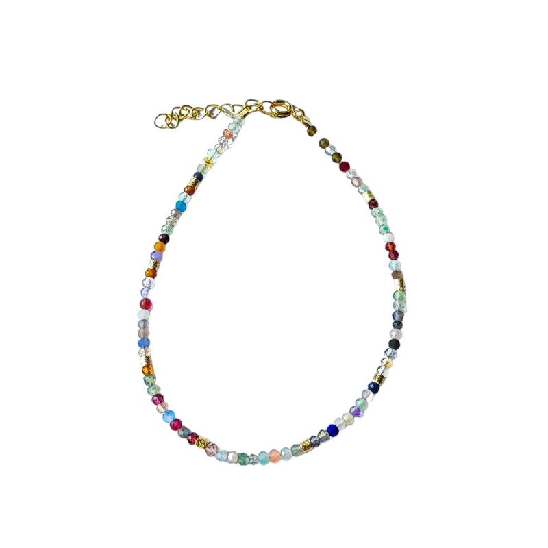 ANDREA COGGIOLA JOYAS - Pulsera Piedras Naturales Facetadas Mostacillas Enchapado Oro 18K