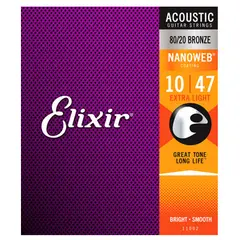 ELIXIR - Set de cuerdas Guitarra Acústica 80/20 10-47 11002