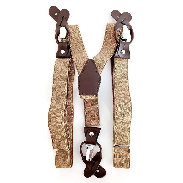 Suspensor hombre canela doble ajuste Luciacorbatas Cafe TALLA UNICA