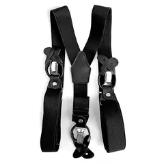 LUCIA CORBATAS - Suspensor hombre negro doble ajuste broche Luciacorbatas