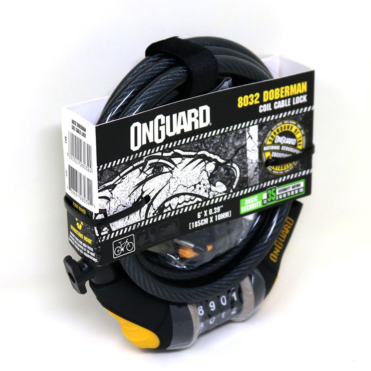 ONGUARD - Candado OnGuard Clave Espiral Doberman 185cmX10mm